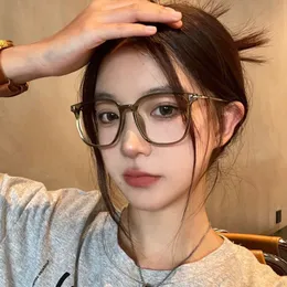 Large-frame glasses for women can be equipped with myopia with high-level sense of degree box plain face small eyes frame for men with large face thin