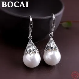 Orecchini Bocai S925 Goccia per le orecchie in argento sterling 2022 New Fashion Garnet Pearl Pure Argentum Orecchini gemme Gioielli per donne