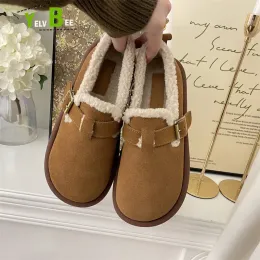 Boots Winter Flat Warm Women Shoes Fur Snow Boots Casual Dress Plush Loafers Buty Robocze Damskie 2022 Bedroom Cotton Boots