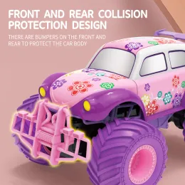Rc Car Electric Drive Off-Road 2.4g Big Wheel High Speed Purple Remote Control Trucks Girls Toys For Children Christmas Gift
