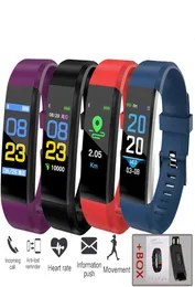 115plus pulseira de freqüência cardíaca banda pressão arterial rastreador fitness smartband bluetooth para fitbits relógio inteligente 6472345