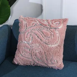 Kudde lyxig paljett täcker päls 45x45 cm heminredning dekorativa kuddar för soffa vardagsrum vit grå rosa svart kuddfas