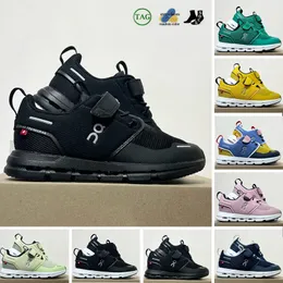 2025 Cloud Play Kids Running Shoes Designer su classici Black Midnight Blue Mustard Mustard Giallo Seeina verde Marshmallow Mint Green Babys Sneakers per esterni 22-35