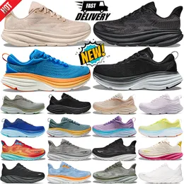 2024 Shoes Running 남성 여성 Clifton 9 Bondi 8 야외 운동화 여성 스포츠 남성 트레이너 크기 36-47 D88