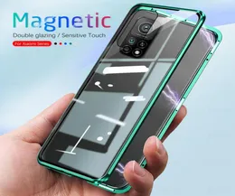 360 ° Magnetiska flipfodral för Xiaomi Mi 10T Pro 5G Double Side Tempered Glass Phall Cover Xiomi Mi10T 10TPRO 10 T Skydd Coque5981209