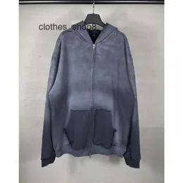 Balencigss Paris version ärmade män höga tröjor tröja lösa huva hoodie hoodies b lång familj självhäftande band casual papper bokstavstryck u 3 mth