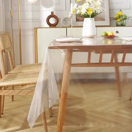 Table Cloth Soft Glass Transparency PE Waterproof Oilproof Kitchen Dining Plastic Cover For Rectangular
