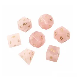 Pietre preziose gemme naturali al quarzo da dadi poliedrici da 7 pc set dungeons dragons in pietra dnd giochi di giochi di gioco ornamenti individuano articoli all'ingrosso accetta otsbf