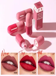 18 Cores Cápsula Pudaier Lipstick líquido fosco à prova d'água Lip Lip Gloss Red Liquid Lip Glaze1027633