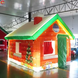 Free Door Ship Outdoor Activities 4mLx3mWx3mH (13.2x10x10ft) With blower LED lighting inflatable christmas house Xmas santa grotto for sale