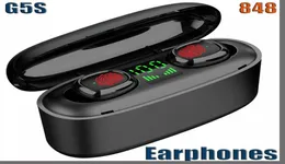 848D Kablosuz Kulaklık Bluetooth V50 G5S Kablosuz Bluetooth Kulaklık LED Ekran Mikrofonlu 3500mAh Power Bank kulaklığı ile 5000170