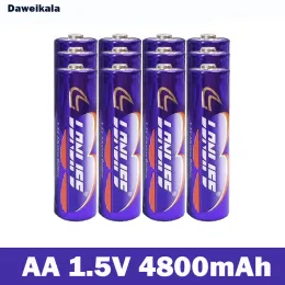 1.5V AA 충전식 배터리 4800mah AAA 1.5V 새로운 알칼리 충전식 배터리, LED 조명 장난감에 적합한 MP3+무료 배송