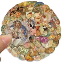 54pcs Renaissance Art Figure Painting Adesile in vinile impermeabili per laptop Notebook Adesivi per la sala album -box
