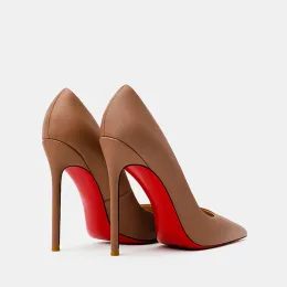 Slippers Women High Heel Shoes 2022 New Brand Pumps Red Bottoms مدببة إصبع القدم الرفيع الكعب 12 سم ضحل أحذية زفاف مثيرة بالإضافة إلى حجم 3544