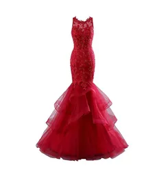 Elegant Evening Formal Dresses 2018 Red Organza Prom Dresses Golvlängd Custom Robes de Demoiselle D039Honneur Jewel Robes DE3135390