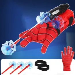 Lançador de super -heróis com aranhas de luvas de seda Conjunto de atiradores da web Shooters Toy Anime Figures de cosplay para crianças Toys Gifts Presentes