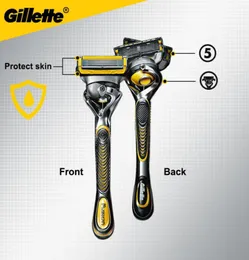 Gillette Fusion Proshield Originale Razor 5 strati Porta della maniglia in acciaio inossidabile con teste di sostituzione Cassette da rasatura di sicurezza2015306041