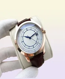 5 stylów luksusowa wysokiej jakości calatrava 5296R001 Rose Gold Automatyczne automatyczne męskie zegarek White Dial Skórzane paski