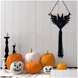 Tapissries halloween väggkonst handgjorda vävda bat tapestry skrämmande rame dekor för sovrum rum kök boho droppleverans dh0oc