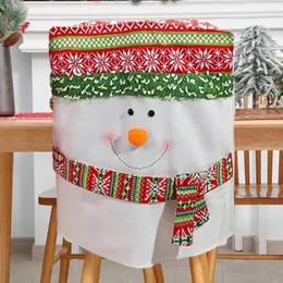 Copertina di sedia Copertura festiva Snowman Babbo Natale per sala da pranzo Merry Christmas Decorations Sedies Holiday