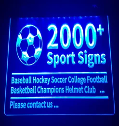 2000 Soprt Signs Light Sign Baseball Hockey Football Basket Casco CLub 3D LED Drop Whole3772491