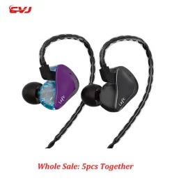 Headphones Wholesale CVJ CSK 1DD+1BA Per Side In Ear Monitor HiFi Earphones 5pcs Together Shipping Whole Batch Sale Headpone IEM Headsets
