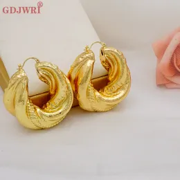 Ohrringe Fashion Gold Farbe Großer Hoop Ohrring für Frauen Schmuck Runde Ohrringe Damen Ohren afrikanische Schmuckparty Geschenk