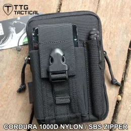 Väskor Tactical Molle EDC Utility Pouch Gadget Belt Midjeväska med mobiltelefonhölsterhållare