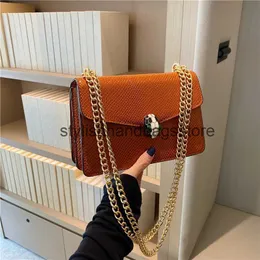 Cross Body Bag womens bag 2024 new style fashion simple one Shoulder Messenger foreign portable snakehead small square H240403