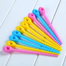 5 pezzi Cravatte per sacchetti di silicone da 5 pezzi Gestione cavo Tiebra con zip tboccia per sacchetti multiuso clip clip cravatta per alimenti saver alimentari