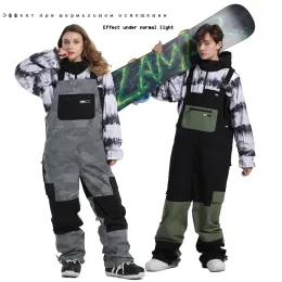 Polacy damskie i męskie spodni śnieżne spodnie zimowe lodowe spodnie snowboardowe ubrania snowboardowe luźne syjamskie kombinezony wodoodporne garnitur narciarski