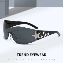 Óculos de sol Punk Óculos de sol sem fronteiras UV400 y2k esportes 3D óculos de celebridades para homens de sol da moda de moda