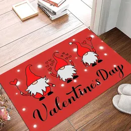 Carpets Happy Valentine's Day Gnome Printed Doormat Entrance Floor Mats Home Decor Carpet For Living Room Non-Slip Bathroom Mat