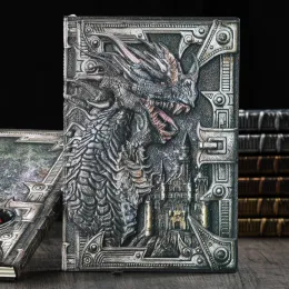 Planerare 3D Threedimensional A5 Notebook Retro Dragon Thicked Diary Vintage Gothic Skull Präglade anteckningsböcker
