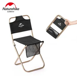 Möbler Naturehike utomhus bärbar vikstol Picknickcamping Wearresistent Aluminium Leisure Chair Back Fishing Chair Stool