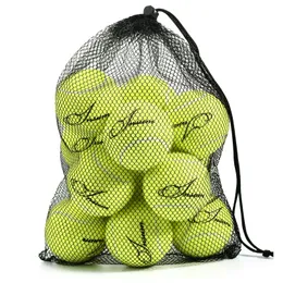 INSUM 12 pezzi palline da tennis per esercitazioni per principianti addestrando cognello da compagnia con sacca a maglia facile trasportare 240329