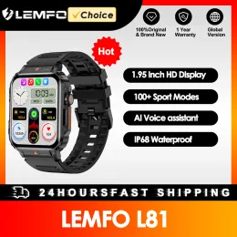 LEMFO SPORT SMART WATCH MEN 1.95 인치 HD 디스플레이 스마트 워치 2023100+ 스포츠 모드 AI Voice 340 MAH 큰 배터리 IP68 방수 방수