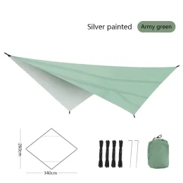 Schroniska rombus wodoodporne tandetek na plandokach na zewnątrz Hambing Hammock Garden Silver Cooked Canopy Sunshade UltraLight 340*260 cm