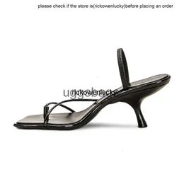 the row shoes THE * ROW Shoes 2023 Summer New Fashion Versatile Minimal Genuine Leather Ribbons High Heel Clip Toe Slim Sandals Women high quality