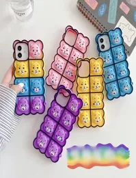 Fashion Designer iPhone Hülle Push Bubble Bear Silikon Handyhüllen für iPhone 78Plus XR X XS 11 11Pro Max 12mini 12Pro klein simp4957238