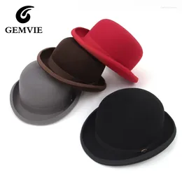 Berets Gemvie Wool Fent Fel Food for Men Women Party Formal Fedora Bowler Costume Cape Cape