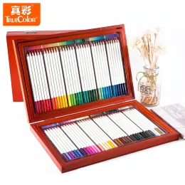 Bleistifte 72/108 Farben Holzfarbene Bleistift Set Carton Package ölige Malvorlagen Bleistift Pastellstifte mit Holzbox für Packung