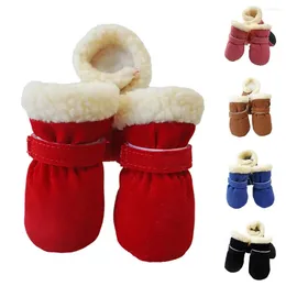 Dog Apparel Boots Snow With Anti-Slip Sole Windproof Pet Shoes For Winter Small Medium Dogs Puppies