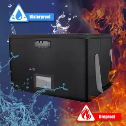 Storage Bags Fireproof Document Bag Waterproof Travel Safe Box With Lock Multifunctional Files Card Folder Holder