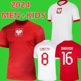 2024 2025 Nya Polens Lewandowski Soccer Jerseys Polonia 23 24 Krychowiak Grosicki Zielinski Milik Zalewski Szymanski Grosick Polish Shirt Men Kids Kit Kit Kit Kit