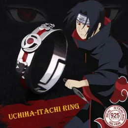 Pierścienie anime Uchihitachi Sharingan Cosplay 925 Srebrny srebrny pierścień palca dla mężczyzn biżuteria kobiety COS COS Prezenty urodzinowe