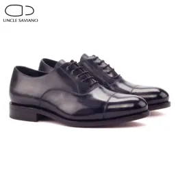 Stivali zio saviano oxford in stile abito da sposa uomo scarpone ufficio formale black best uomini scarpe da designer d'affari in pelle genuina