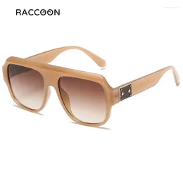 Solglasögon cool platt topp män kvinnor mode vintage solglasögon nyanser gradient lins retro utomhus sommartillbehör UV400 brun