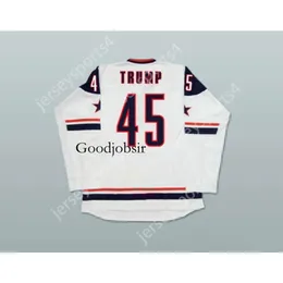 GDSIR Custom White Donald Trump 45 USA Hockey Jersey New Ed S-M-L-XL-XXL-3XL-4XL-5XL-6XL