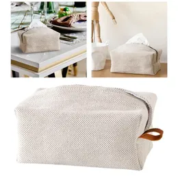 Leinengewebeboxhalter Dekoration Stoff Tissue Cover Beutelbehälter für Heimküchen -Serviettenpapiere Arbeitsplatte Auto Restaurant für Stoffgewebeabdeckung